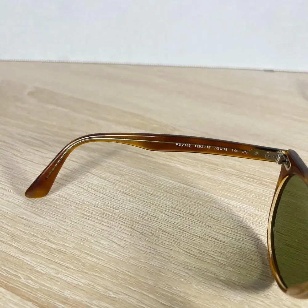Ray-Ban RB2185 1293/1E Sunglasses Green Tint READ DESC Havana Brown 52-18-145